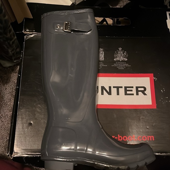 Tall glossy original graphite hunter boots - Picture 2 of 5
